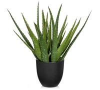 Oairse Planta artificial de 42 cm en maceta, planta artificial de aloe vera en maceta de cerámica, plantas artificiales de plástico, decoración para salón, balcón, dormitorio, baño, habitación,