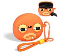 OAJ Funda para JBL Vibe 200TWS/JBL Vibe Beam/Beam 2, divertida caricatura 3D fea, silicona suave para auriculares JBL con llavero y cordón (naranja)