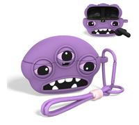 OAJ Funda para JBL Vibe 200TWS/JBL Vibe Beam/Beam 2, divertida caricatura 3D fea, silicona suave para auriculares JBL con llavero y cordón (morado)