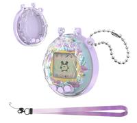 OAJ Funda protectora para Tamagotchi Original Gen1 Gen2, color morado | Cubierta de policarbonato transparente, equipada con cordón y cadena de bolas, carcasa de cobertura completa para dispositivo