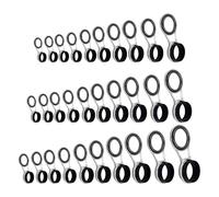 OAJABBGE 30 Uds/20 Piezas /10 Anillos Guía De Diferentes Tamaños Alambre Caña Pescar Anillos Cerámica Accesorios Guías Varilla Cerámica Acero Inoxidable