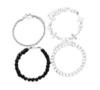 OAJABBGE 4 Uds Pulseras De Cuentas Cruzadas Colección Pulsera Lujosa Adecuada para Ocasiones Festivas Conjunto