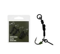 OAJABBGE Anzuelo Ronnie Wide Gape para Pesca De Carpa con Líder Y Manga Antienredos Línea Trenzada Aparejo Ronnie Wide Gape para Carpa