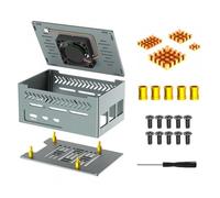 OAJABBGE Caja De Metal Aluminio con Refrigeradores Ventilador Refrigeración Disipador Calor Carcasa Espacio para 5 Accesorios Placa Expansión PCIe Adicionales Ventilador