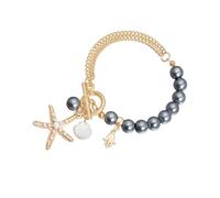OAJABBGE Collar De Estrellas Mar Con Cuentas Adorno Pulsera Joyería Ajustable Para Días Calurosos Accesorios Informales Ligeros Joyería Playa Ligera
