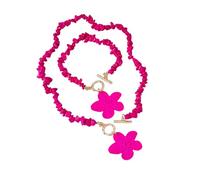 OAJABBGE Conjunto De Collar Y Pulsera Para Mujer Joyería Con Colgante Floral Delicado Accesorios Con Dijes De Flores Hechos A Mano Joyería Elegante Para Mujer