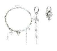 OAJABBGE Conjuntos De Joyería Contemporánea Conjunto Aretes Con Colgante Avión Estrella Y Accesorios Aleación Adecuados Para Uso Diario En Fiestas Joyas Con Dijes Corazón