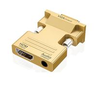 OAJABBGE Convertidores HDTV A VGA Macho De 1080P Dongle Salida Música con Salida 3 5mm para Ordenadores Juegos Adaptador A VGA