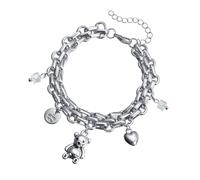 OAJABBGE Elegante Collar Con Colgante De Oso En Forma Corazón Adorno Pulsera Para Mujer Características Aleación Resistente Mejora Los Estilos Personalizados Collar Clavícula A