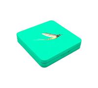 OAJABBGE Estuche De Metal para Planificador Anzuelos Pesca con Mosca Caja Impermeable con 16 Ranuras para Complementos Pesca Aire Libre Planificador Anzuelos Metal