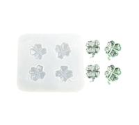 OAJABBGE Herramienta De Elaboración Moldes con Forma Hierba 4 Hojas Flexible Y Segura para Accesorios Resina Pendientes Horquilla Collar Decoración Dijes Molde Horquilla Hierba