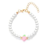 OAJABBGE Llamativo Conjunto De Collar Con Cuentas Fresa Pulsera Estética Dulce Ideal Para Entusiastas Y Estudiantes Joyería Uso Diario