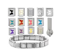 OAJABBGE Módulo De Herramienta Enlace Pulsera Multifuncional Pulseras ConnectionCharm Dijes Acero Inoxidable para Joyería Conjunto Dijes Acero Inoxidable