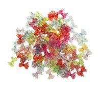 OAJABBGE Pack of 100 Colorful Electroplated Bowknot Beads Handcraft Accessories For Jewelry Making and Creative Projects Fashion Accessory Beads