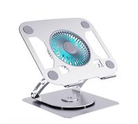 OAJABBGE Soporte Giratorio para Portátil De 360 Grados con Ventilador Refrigeración Integrado Y Luz para Dispositivos hasta 15 9 Pulgadas Altura Ajustable