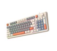 OAJABBGE Teclado Mecánico para Juegos 94 Teclas con Cable Retroiluminado LED De Oficina Tecla para Ordenador Portátil Ergonómico Cable