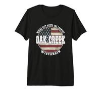 Oak Creek Wisconsin, Bandera Americana Vintage Camiseta Premium