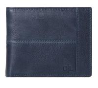 Oak Leathers Cartera de cuero para hombre, carteras plegables RFID con 9 tarjetas de crédito, 1 ventana de identificación, bolsillo frontal minimalista delgado, regalo para hombres, Azul marino