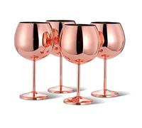 Oak & Steel - 4 vasos de cóctel Gin Tonic de acero inoxidable (XL 700 ml) - oro rosa/cobre - sólido e irrompible, regalo para cumpleaños, bodas y San Valentín