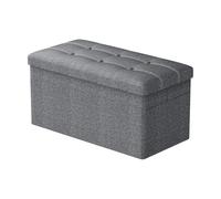 Oak & Tea Banco de almacenamiento, baúl de asiento plegable, otomana de almacenamiento plegable, caja de almacenamiento, 76 x 38 x 38 cm, capacidad de carga de hasta 300 kg, 3 insertos interiores y