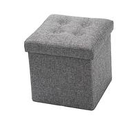 Oak & Tea Banco de Almacenamiento otomano Acolchado, Caja de Almacenamiento Plegable con Tapa, Taburete con Almacenamiento, para Juguetes de niños, Dormitorio, Pasillo, Sala de Estar, Gris, 30 x 30 x