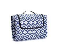 Oak & Tea Manta de Picnic Esterilla Playa Impermeable con 4 Hebillas de Esquina Manta Camping para Playa y Camping 150 x 200 cm Color Azul y Blanco