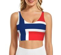 Oak Tree Under the Sunshine - Brasier deportivo para mujer, de alto apoyo, cómodo y elegante para todos tus entrenamientos, Bandera noruega 4, S