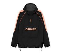 OAK25 Chubasquero Lluvia Hombre y Mujer Negro Naranja - Commute Rainbreaker - Impermeable Unisex para Ciclismo Senderismo Viajes - 10000mm Columna de Agua - Transpirable & Plegable