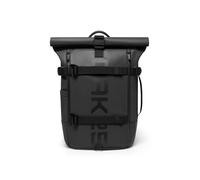 OAK25 Mochila Reflectante para Mujeres y Hombres Negro - Luminite Rolltop - Rolltop Backpack para Trabajo Moto Bicicleta - Compartimento para Portátil hasta 16 Pulgadas - Reflective Daypack 23L