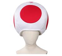 Oakamy Toad Hat Red 1Pc Multicolor Cosplay Toad Champiñón Gorra Multicolored Sombrero de Seta Sombrero Creativo Lovely Mushroom Shaped Hat Head Decor Carnaval Navidad