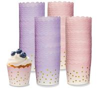 OAKENCREST 100 Piezas Papel para Magdalenas, Tulipán Tazas de Papel de Pastel, Moldes para Hornear, Moldes para Magdalenas, para Pastelerías, Horneado, Cafeterías