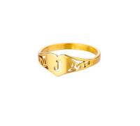 OAKKY 18K Chapado En Oro Inicial Corazón Dedo Anillo para Mujer Acero Inoxidable Personalizado A Z Alfabeto Joyas J Talla 12