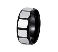 OAKKY Anillo Acero Inoxidable Hombre Mate Multi Faceta Forma Geometrica Simple Tendencia Retro Exquisito Hip Hop Festival Boda Negro Talla 19