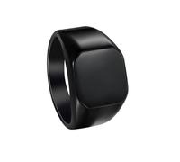 OAKKY Anillo Acero Inoxidable Men's Simple Cuadrado Multi Color Piedra Retro Trend Boda Piedra Negra Talla 19