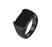 OAKKY Anillo Acero Inoxidable Men's Simple Pulido Negro Piedra Trend Personalidad Temperamento Boda Negro Talla 29