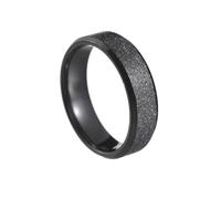 OAKKY Anillo Boda Hombre Acero Inoxidable Arenado Simple 6mm Mate Personalidad Tendencias Retro Negro Talla 10