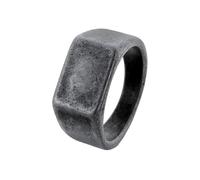 OAKKY Anillo Cuadrado Mate para Hombres y Mujeres Diseño de Superficie Arena Texturizada Banda de Acero Inoxidable Minimalista Atrevido Joyería Declaración Plata Antiguo Talla 14