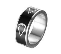 OAKKY Assassin'S Creed Assassins Insignia Anillos Hombre 316L Acero Inoxidable Negro y Plateado Tamaño 19