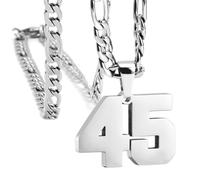 OAKKY Atletas Número 0-99 Colgante Collar para Hombres Mujeres Acero Inoxidable Ángeles Números Collares Joyería Deportiva Cool Hip Hop con Cadena Plata 45