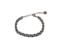 OAKKY Brazaletes de Cadena Vintage Hip Hop Flor para Mujeres y Hombres Acero Inoxidable Negro Envejecido Gótico Motero Punk Joyería