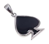 OAKKY Collar Colgante Pica de Poker Unisex Acero Inoxidable Hip Hop Atrevido Tema de Juego Joyería de la Suerte Sin Cadena