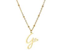 OAKKY Collar de la Inicial para Las Mujeres de Acero Inoxidable Chapado en Oro A a Z Capital Letter Collar Colgante Alphabet G