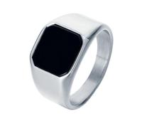 OAKKY Hombre Mujer Acero Inoxidable Ámbar Sintético Lapislázuli Ónix Anillo Punk Gótico Personalizado Hip Hop Banda Joyería Plata Negro Talla 27