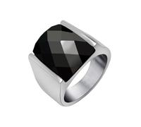 OAKKY Hombre Mujer Acero Inoxidable Superficie Tortuga Rombo Fragmento Piedra Preciosa Anillo Punk Gótico Personalizado Hip Hop Banda Joyería Negro Talla 14