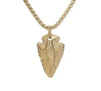 OAKKY Hombres Acero Inoxidable Collares Colgantes de Punta de Lanza Gótica con Punta de Flecha Joyería de Estilo Corazón Punk Oro