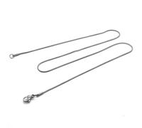 OAKKY Hombres Mujeres Acero Inoxidable Rock Hip Hop Apilable Redondo Cadena Serpiente Huesos Collar 1mm-6mm Plata/Oro/Negro/Rosa Oro Joyería Plata 1.5mm 60cm