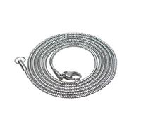 OAKKY Hombres Mujeres Acero Inoxidable Rock Hip Hop Apilable Redondo Cadena Serpiente Huesos Collar 1mm-6mm Plata/Oro/Negro/Rosa Oro Joyería Plata 3mm 60cm