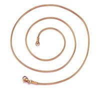 OAKKY Hombres Mujeres Acero Inoxidable Rock Hip Hop Apilable Redondo Cadena Serpiente Huesos Collar 1mm-6mm Plata/Oro/Negro/Rosa Oro Joyería Oro Rosa 2.5mm 55cm