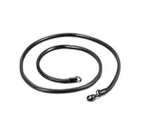 OAKKY Hombres Mujeres Acero Inoxidable Rock Hip Hop Apilable Redondo Cadena Serpiente Huesos Collar 1mm-6mm Plata/Oro/Negro/Rosa Oro Joyería Negro 4mm 50cm