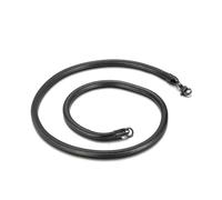 OAKKY Hombres Mujeres Acero Inoxidable Rock Hip Hop Apilable Redondo Cadena Serpiente Huesos Collar 1mm-6mm Plata/Oro/Negro/Rosa Oro Joyería Negro 5mm 55cm